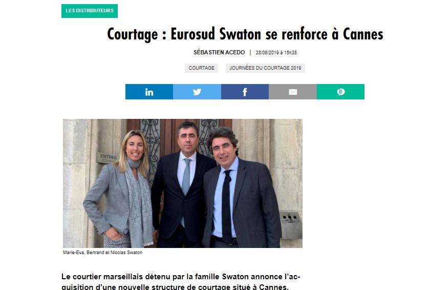 Courtage : Eurosud se renforce à Cannes